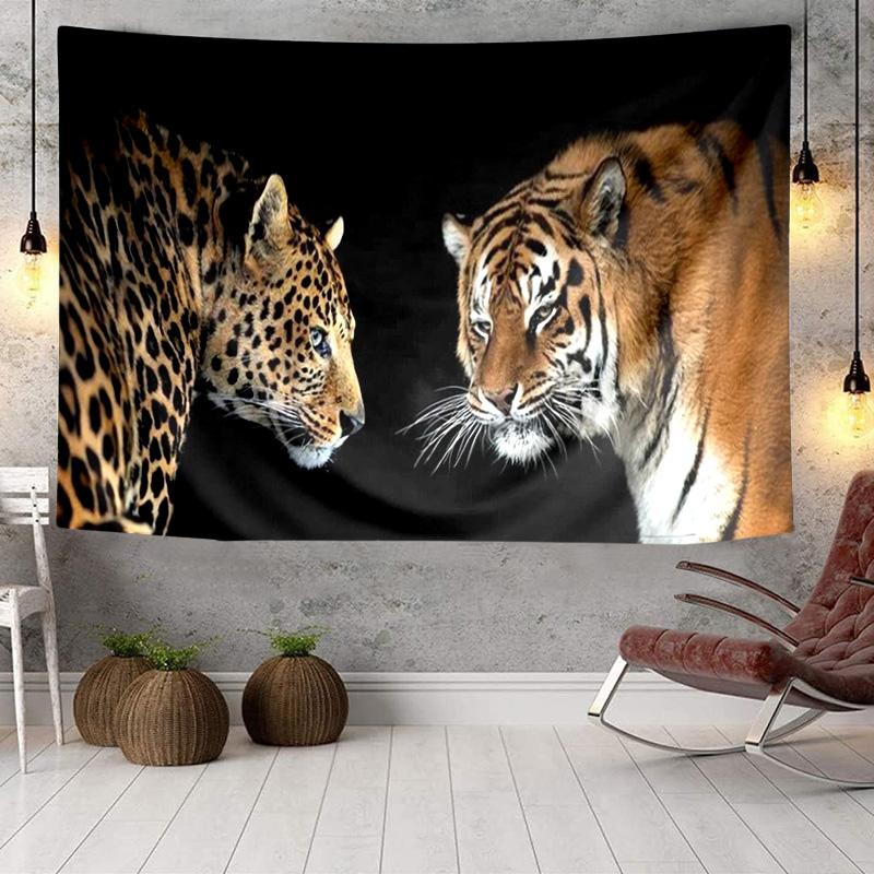 Colorful Tiger Portrait Tapestry Room Decoration Wall Hanging for Living Room Bedroom, dormitory, Birthday and Christmas gifts