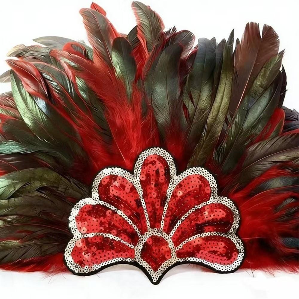 Stage Performance Showgirl Headband Brazilian Carnival Feather Headdress Hair Band  Carnival Events