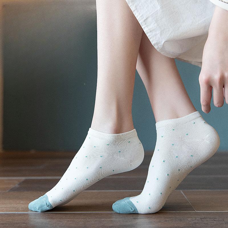 Women's Socks, Short Socks, Low-waisted, Thin Cotton Socks, Boat Socks, Summer Women's Socks That Don't Fall Off, Low-heeled Socks