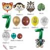 Forest Animal Cartoon Baby One Year Old Decoration Scenery Green Pet Multi Color Aluminum Foil Landing Balloon Combination