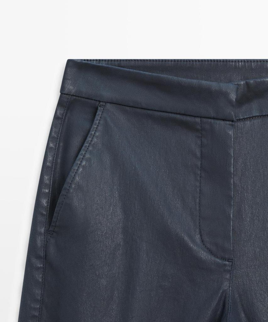 Masimodutti Waxed Flare Fit Pants
