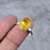 Citrine Gemstone Handmade 925 Sterling Silver Jewelry Ring Size 9 M-275