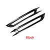 Black/Carbon Fiber Look Rear Bumper Reflector Decorative Frame For Honda Civic 11th Gen 2022-2024 Rear Fog Light Lamp Cover Trim