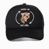 Funny Wake Up Act Silly Cat Print Graphic Baseball Cap Hip Hop Summer Mesh Breathable Trucker Hat Casual Fashion