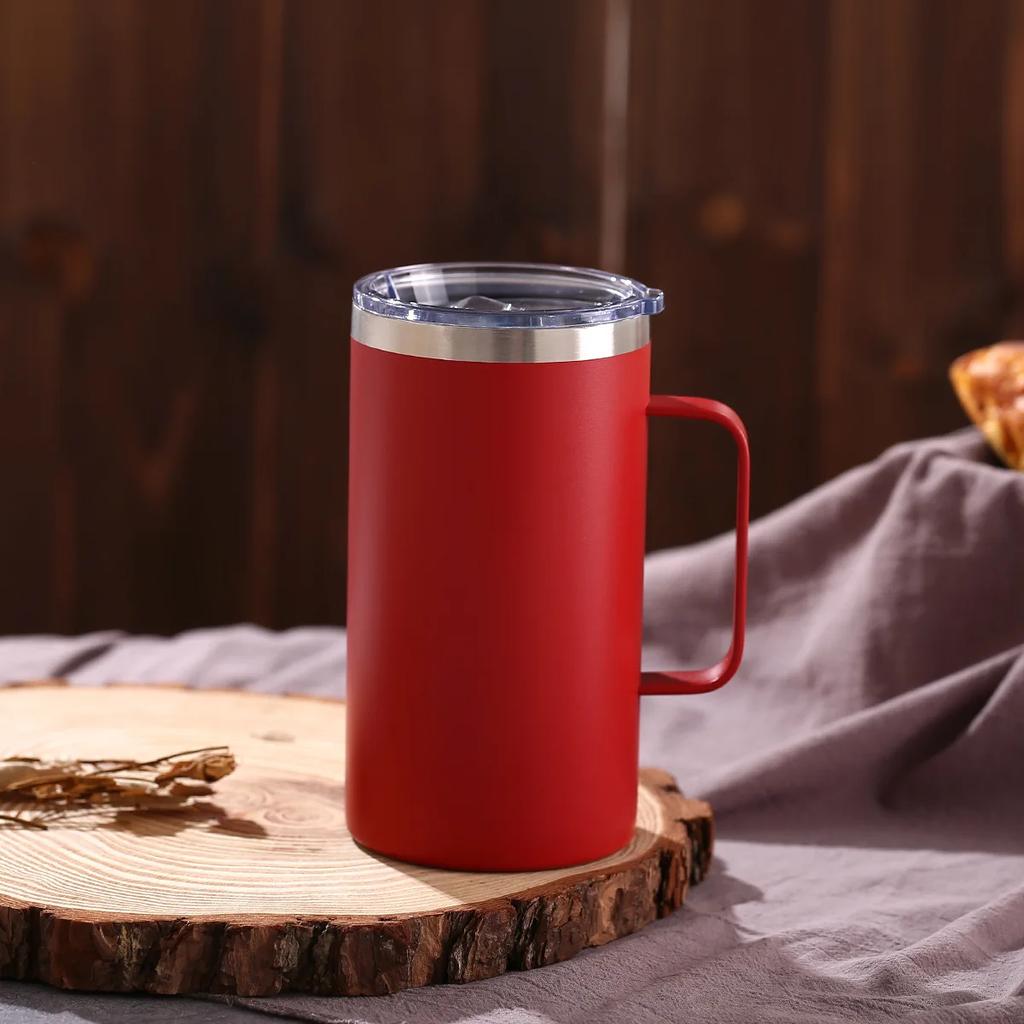 24oz Double-layer Stainless Steel Plastic Spray Mug Vacuum Cup Mug With Lid Cup for Coffee Cups Drinkware Beautiful Tea Mugs Bar