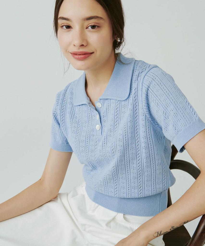 SO IR Scotch Collar Knit - Skyblue