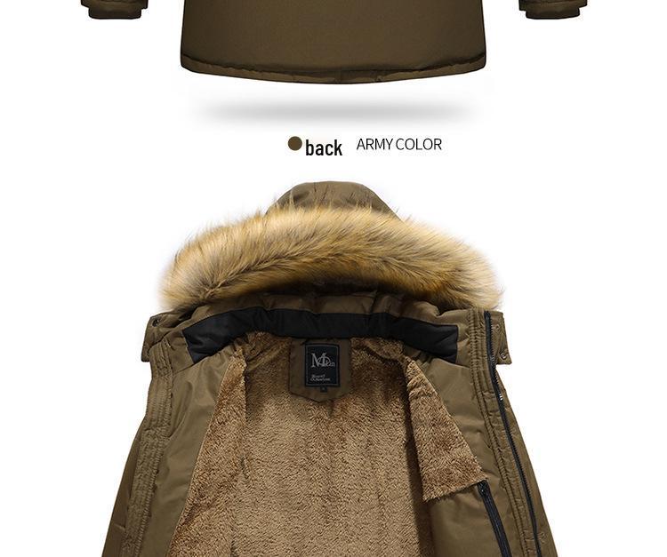 Men's European & American Mid-Length Winter Cotton Jacket - Loose Fit, Cold Protection, Plus Size.