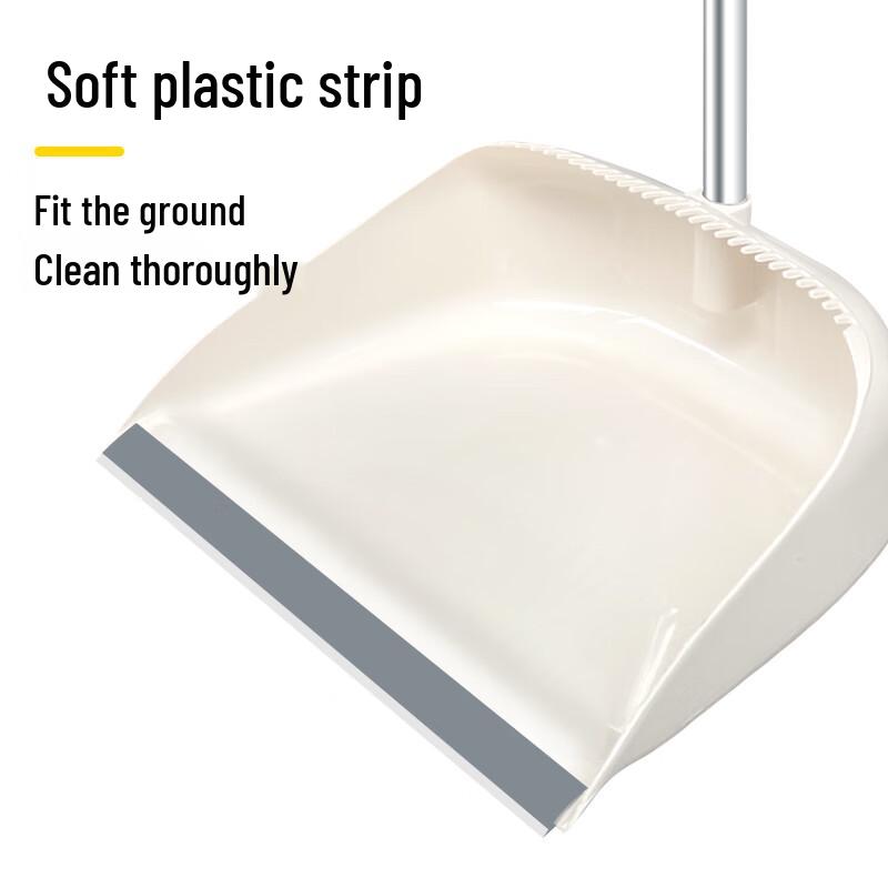 Soft Bristle Broom & Dustpan Set with Scraper