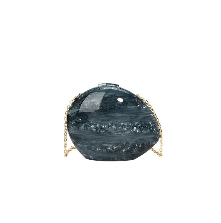 Acrylic Goose Egg Marble Irregular Clutch Purse Handbags Bright Face Simple Gradient Personality Dinner Bag Chain Shoulder Bags