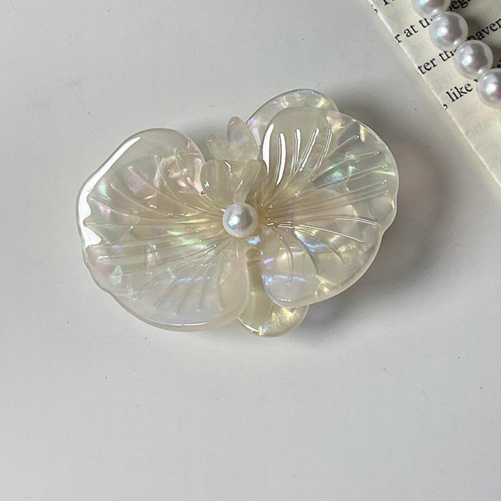 Side Clip Acetic Acid Hairpin Floral Korean Style Flower Duckbill Clip Butterfly Orchid Hair Accessories Fresh Barrettes