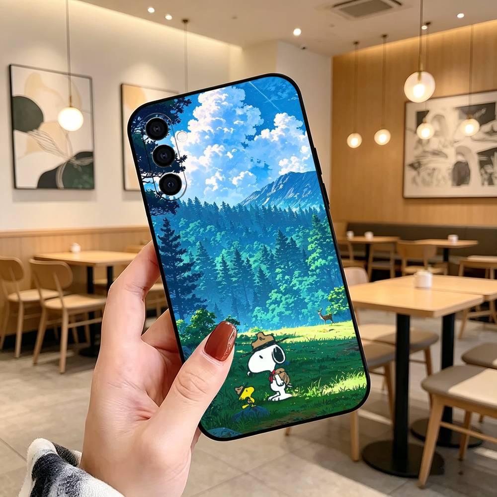 Cartoon Z-S-noopy-PC Phone Case For Samsung Galaxy A73,A72,A71,A70,A53,A52,A51,Others Soft Black Cover