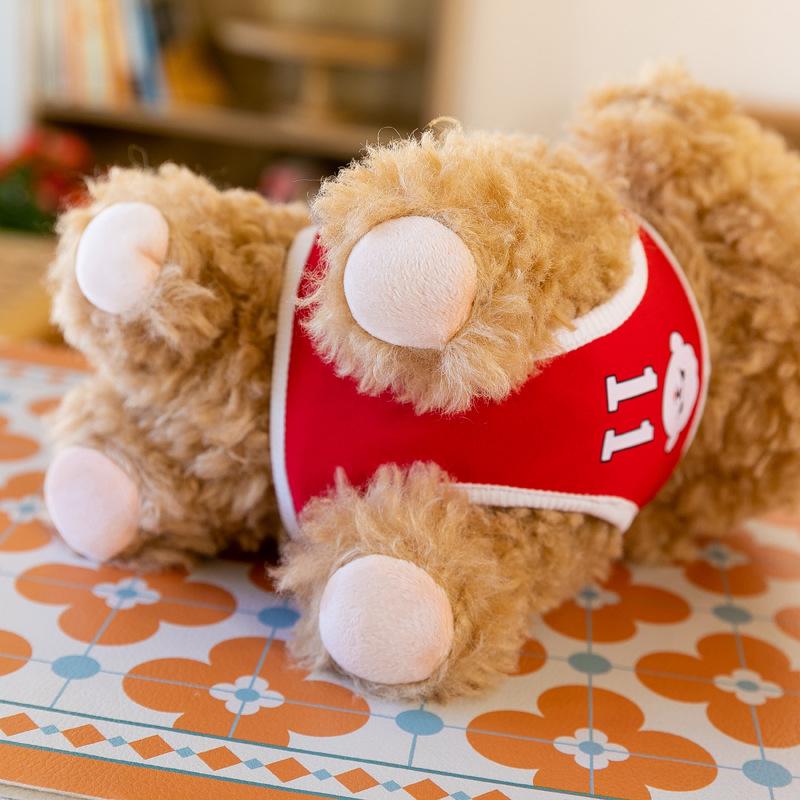 Cute jersey teddy dog doll plush toy girl sleeping doll warm heart accompany birthday gift girl