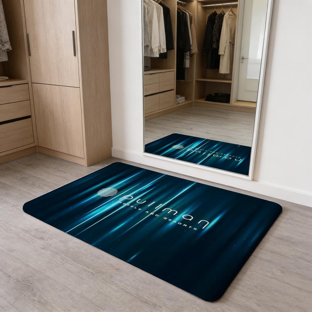 Fashion p-Pullman H-Hotel Floor Mat Flannel Door Mat Non-Slip Absorbent Washable Indoor Home Rug