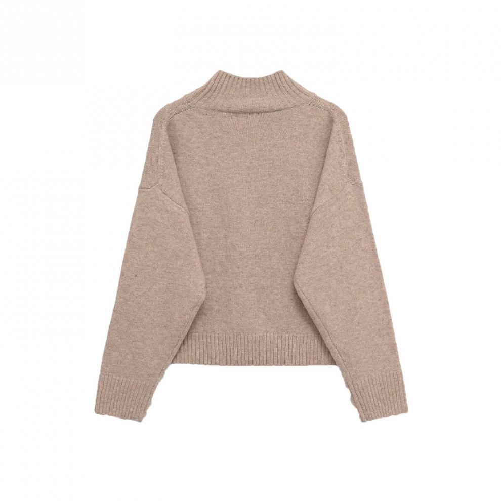  European and American style, new women's fashion, versatile, cross-border export soft stand-collar knitwear