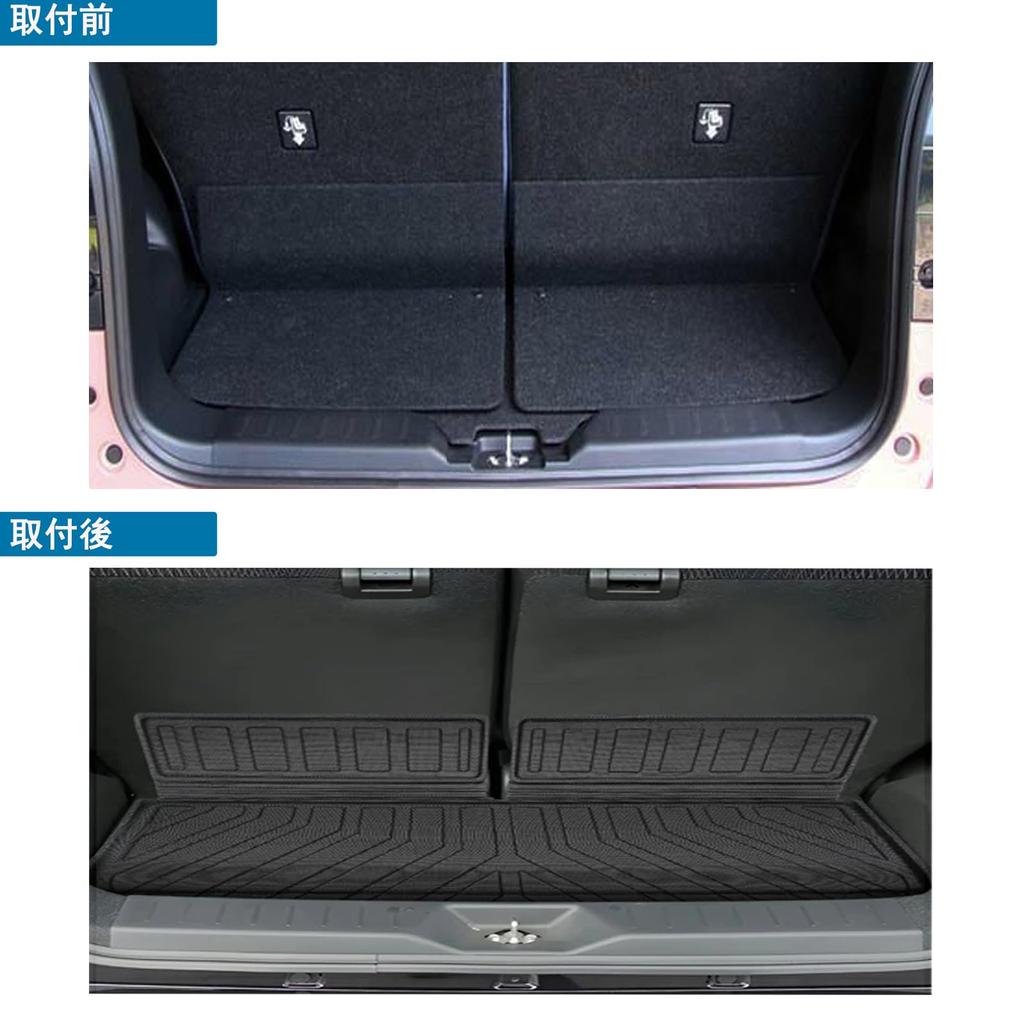 LUCKEASY 3D Luggage Trunk Mat for Daihatsu New Move Canvas July 2022 Specific 3D Molded Car Trunk TPE Luggage Easy Protective Car Set Mat/Tray