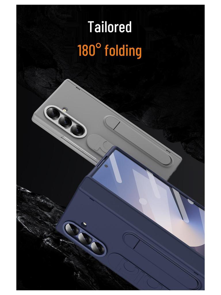 Samsung Z Fold7 Phone Case with Wristband, Pen Slot, Hinge Cover, and Screen Protection
