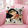 Cartoon MMafalda Cushion Cover Natural Linen Pillow Case DoubleSided Print Decorative Sofa Pillowcase Home Decor Gift