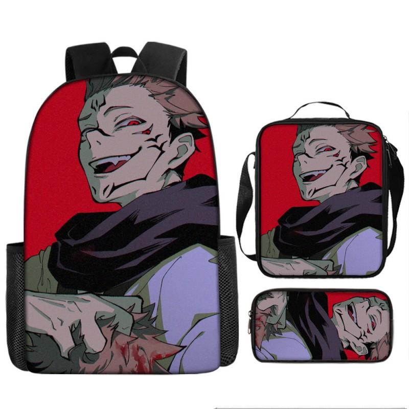 Zaino Scolastico Anime Jujutsu Kaisen per Bambini e Ragazzi Leggero in Tessuto Oxford Borsa a Doppia Tracolla con Schienale Imbottito