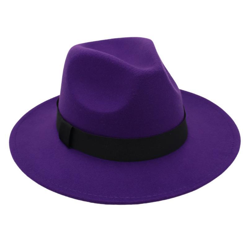 Shanghai Fedora Hat Tie-Dye Top Hat Jazz Hat Men And Women Felt Hat Temperament Woolen Hat Trend