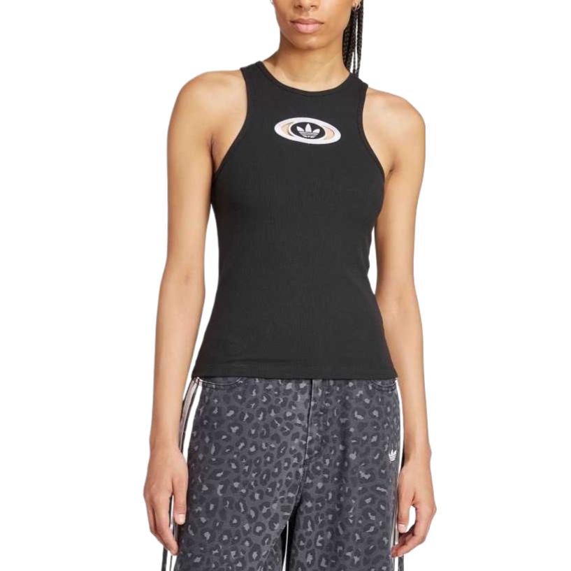 

Adidas Originals Fitted Soft Comfortable Skin-Friendly Sports Tank Top Women Tops Black KA2688 S