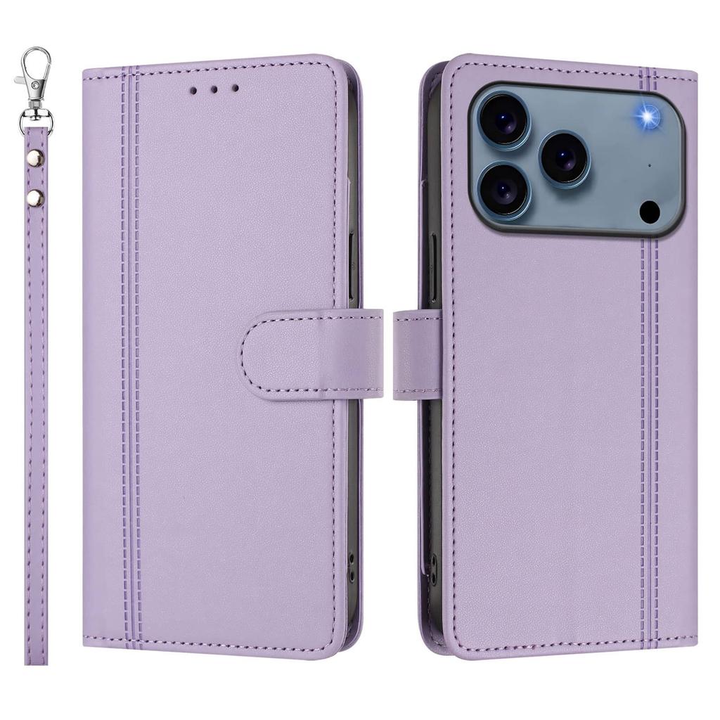 Flip Wallet Case for iPhone 17 16 Pro Max 17e 16e Air, Leather Card Holder Cover with Magnetic Clasp, Stand, Shockproof Case