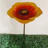 Elegant Flower Shaped Bird Birdbaths Bowl with Stake for Treat Water Sand