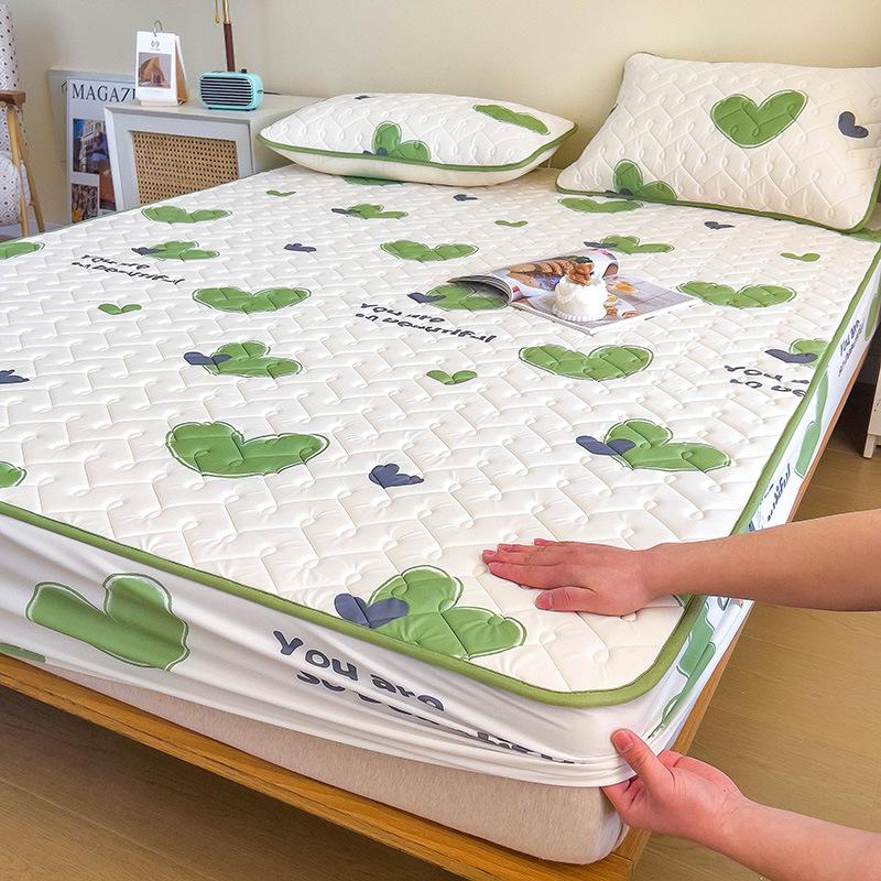 Latex-Schlafmatte für Mutter und Baby, dreiteilige Tagesdecke mit kühler, seidengepolsterter Latex-Matratzenschutzhülle
