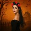 Black Halloween Headband Gothic Cosplay Headdress Cool Rose Skull Hair Band  Girl