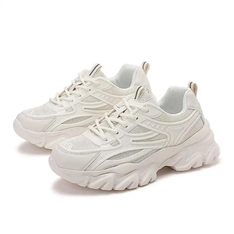 Fashion Camp Natural Leather Women's Spring Autumn Sneakers Chunky Women's Loafer Shoes Black Basketball Sports Sapatilla Gifts