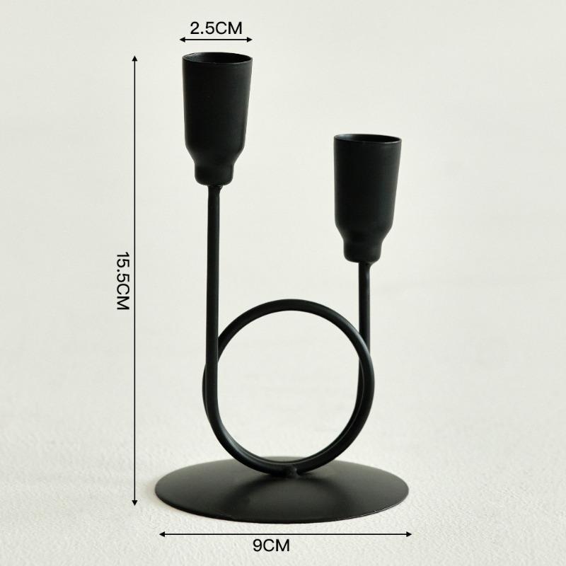 Ironwork U-shaped Double-ended Metal Candlestick Dining Table Candles Utensils Decorative Ornaments