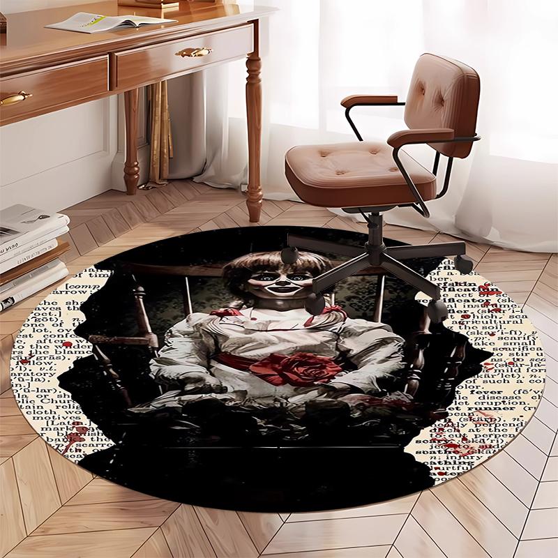 Halloween horror Printed Round Rug Carpet Chair Rug Area Rug Entryway Doormats,for Office Chair Living Room Bedroom Kitchen Room.