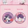 1PC Love and Deepspace Sylus Rafayel Zayne Xavier Anime Flowing Sand Badge Double Sided Pattern Brooch Cospaly Cartoon Gift 55MM