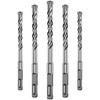 Four-Flute Extended Rotary Hammer Drill Bit for Concrete and Cement with Square Shank