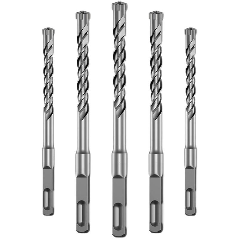 Four-Flute Extended Rotary Hammer Drill Bit for Concrete and Cement with Square Shank