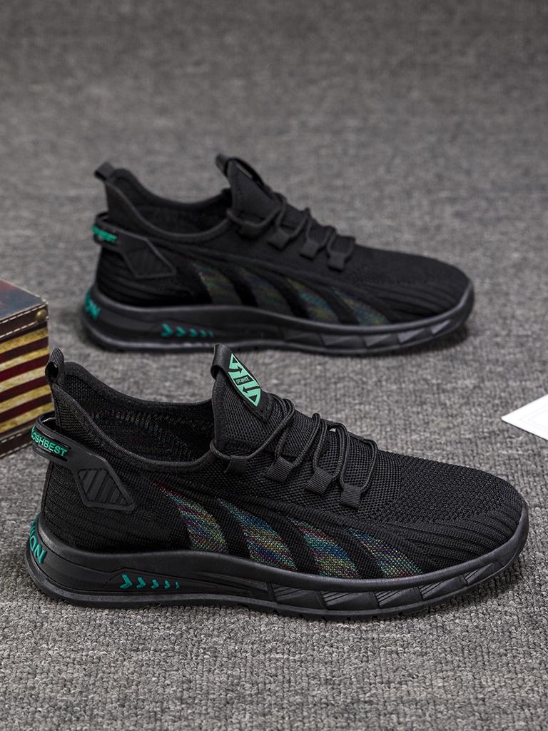 Große Größen, Herren-Sportschuhe für den Frühling, koreanische Version von Flying Woven Laufschuhen für junge Leute, lässig und bequem, trendige Herrenschuhe für Väter.