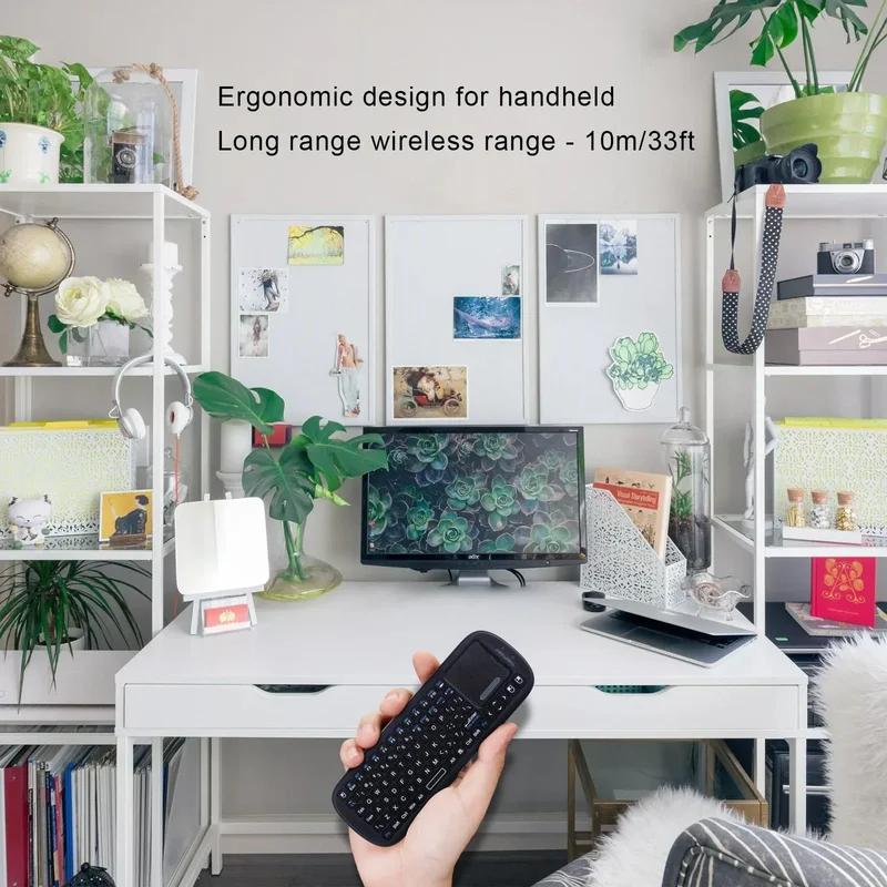 Mini Bluetooth 2.4GHz bezdrátová klávesnice s touchpadem myší Combo pro Android TV Box/PC/Tablet/PS4/Raspberry Pi 3/HTPC