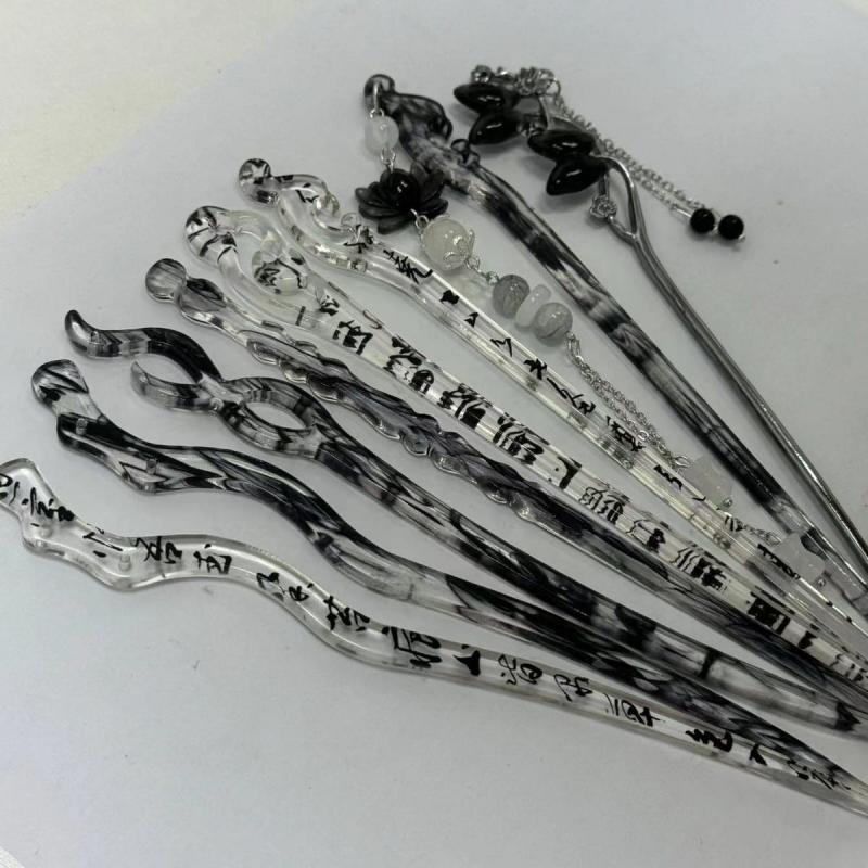 Neuer Chinesischer Stil Waschmalerei Haarstäbe Vintage Essstäbchen Haarnadel Frauen Haarspange Nadel Kopfschmuck Kopfschmuck Schmuck Accessoires