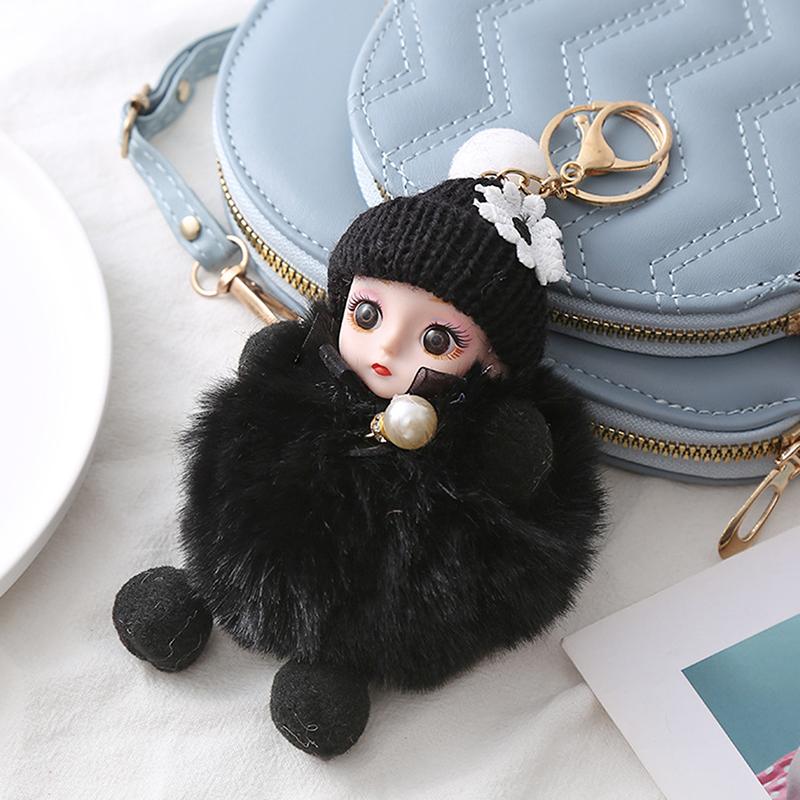 

Милый плюшевый брелок с имитацией меха кролика Рекс, брелок в виде мяча, большой глаз куклы, подвеска для сумки в машину