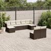 VidaXL Garden Lounge Set with Cushions 9 Pcs, Patio Sofas, Patio Furniture Set, Outdoor Furniture, Brown 3250112