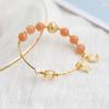 Natural Orange Moonlight Gold Hair Crystal Bracelet Women'S Simple Star Moon Bead Bracelet
