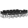 VidaXL 15-piece Garden Dining Set Cushions Black Braided Resin 3278178