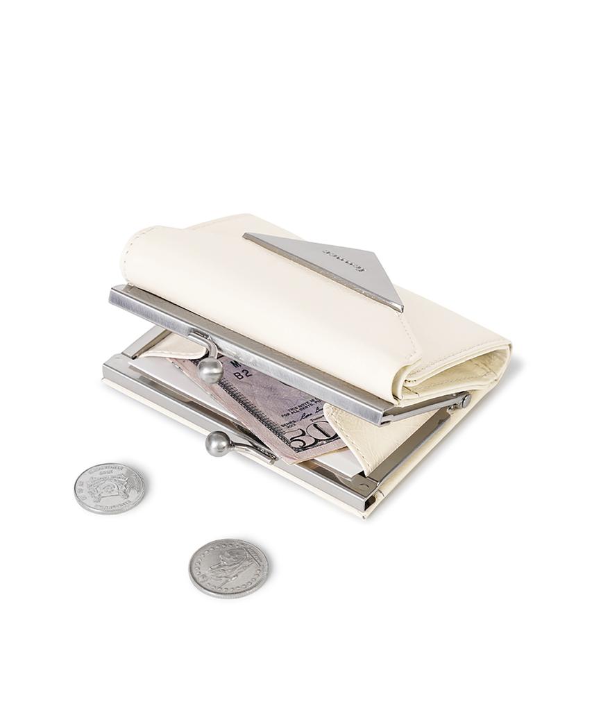 Fennec Crinkle Triangle Frame Wallet - Vanilla