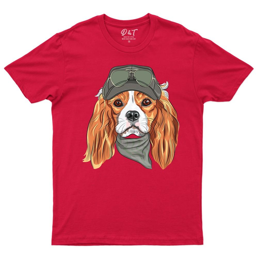Cute Hipster Dog Cavalier King Charles Spaniel Breed TShirt Dog Lover Kids Tee 2XL