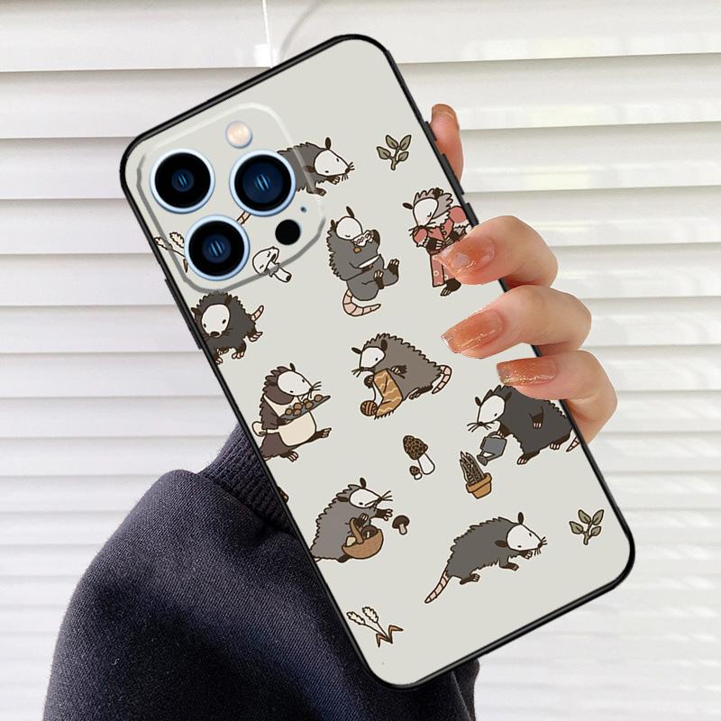 Cottagecore Opossums Handyhülle Für iPhone 17 16 15 14 11 12 13 Pro Max Mini 15 16 Plus 16e 17Air Hülle Fundas