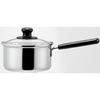 Yoshikawa CookLook II Saucepan, 16cm, 1.8L, Stainless Steel with Glass Lid, Induction and Direct Heat Compatible, Made in Japan, Tsubame-Sanjo, SJ2181
