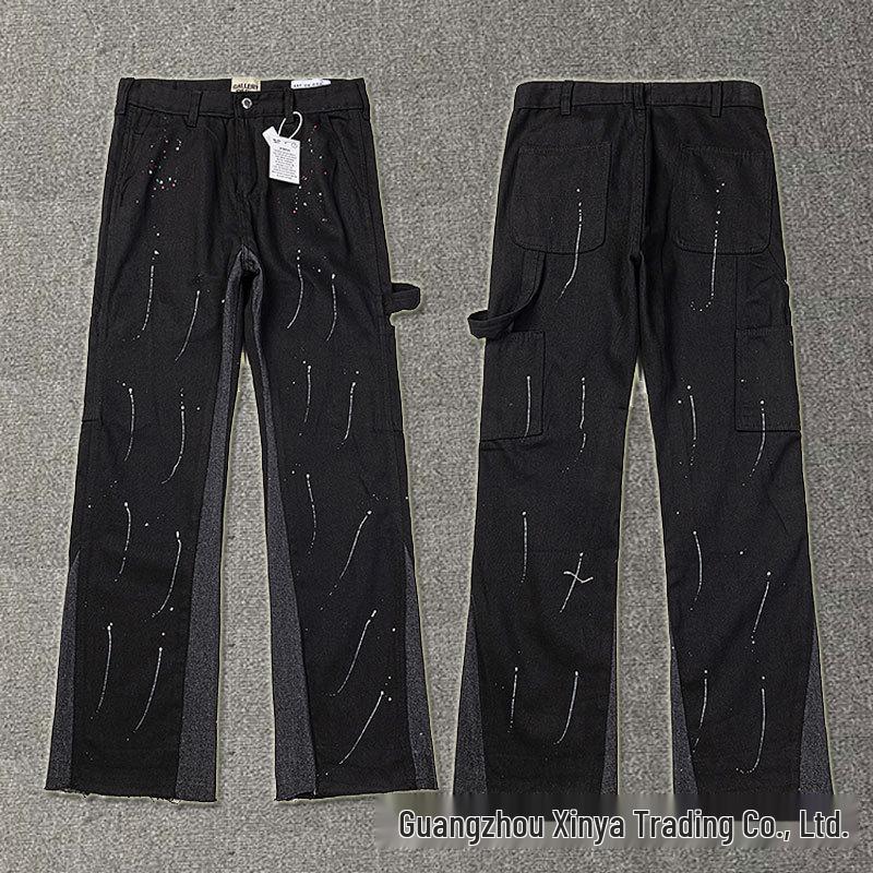 GALLERY DEPT Jeans Acampanados Retro Unisex Patchwork Desgastados con Lavado Salpicado