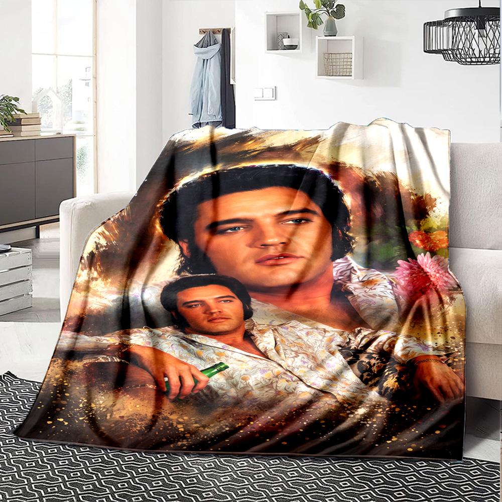Elvis Presley Blanket Comfortable Suitable For Office Chair Sofa Four Seasons Universal Stylish Decor Gift For Travel Home Birthdays