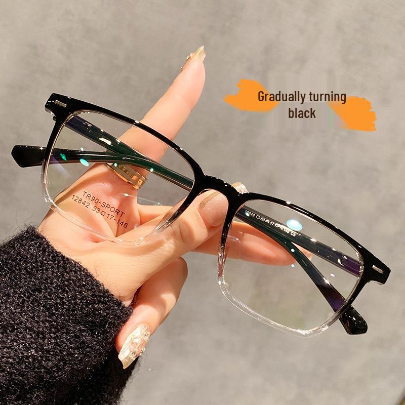 

Мужская оправа для очков хай-энд, черная квадратная, с заклепками для миопии — простая, универсальная и готовая к использованию