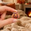 Clothes Decorative Accessory Halloween Pumpkin Candy Bowl Brooch, Rhinestone Holiday Themed Brooch Holder Lapel Pin, Costume Jewelry Clothing