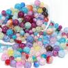 40-80pcs 6 8 10mm Glass Beads Colorful Round Cracked Quartz Crystal Beads Loose Beads For Jewelry Making DIY Bracelet Necklace
